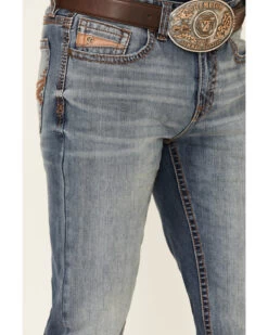 Cody James Core Men's Silver Spur Medium Wash Performance Stretch Slim Bootcut Jeans -Western Cowboy World 2000342679 400 P4
