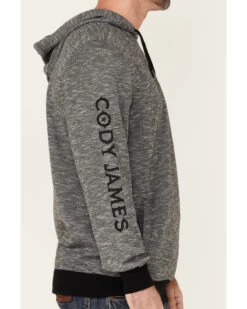 Cody James Men's Heather Black Embroidered Logo Sleeve Pullover Hooded Sweatshirt -Western Cowboy World 2000342814 001 P3
