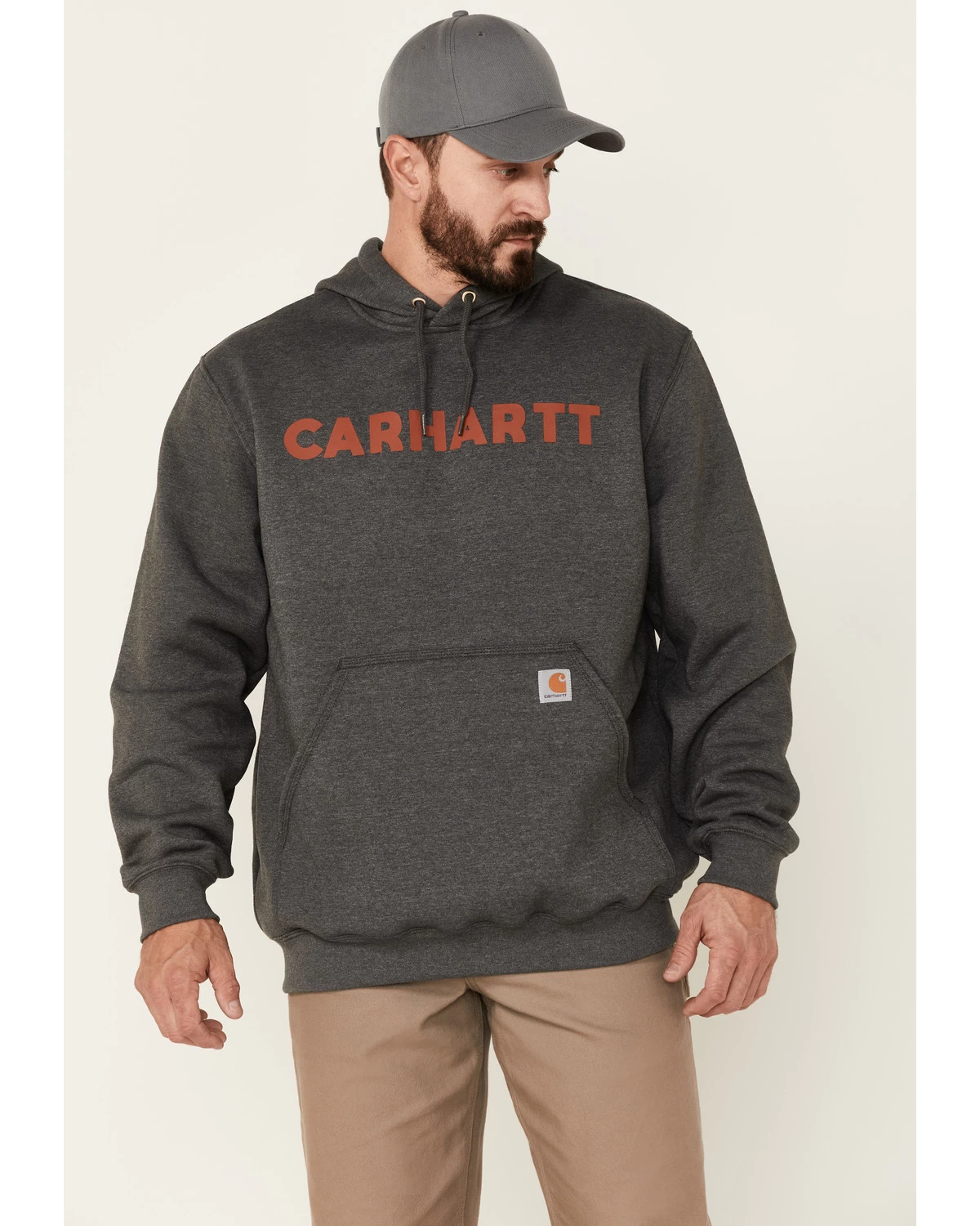 Carhartt Men's Loose Fit Midweight Logo Hooded Work Sweatshirt 3 Carhartt Men's Loose Fit Midweight Logo Hooded Work Sweatshirt