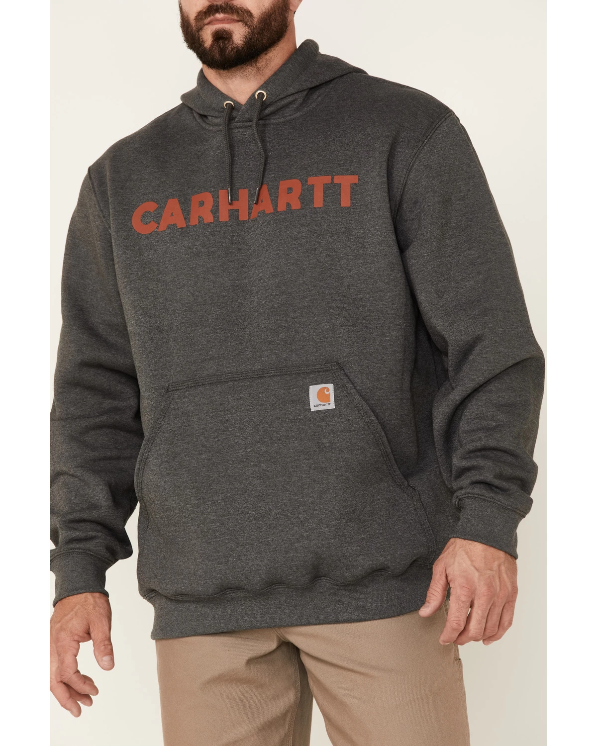 Carhartt Men's Loose Fit Midweight Logo Hooded Work Sweatshirt 5 Carhartt Men's Loose Fit Midweight Logo Hooded Work Sweatshirt - Image 3
