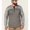 Browning Men's Gray Hayes 1/4 Zip Front Hooded Pullover -Western Cowboy World 2000344233 020 P1