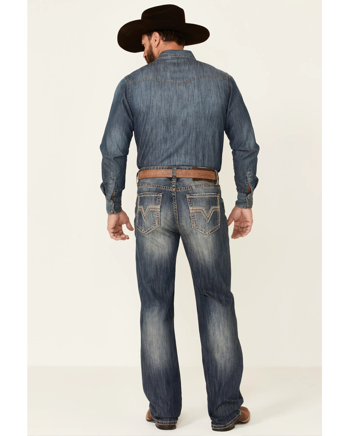 Rock & Roll Denim Men's Double Barrel Dark Vintage Wash Stretch Relaxed Straight Jeans 4 Rock & Roll Denim Men's Double Barrel Dark Vintage Wash Stretch Relaxed Straight Jeans - Image 2