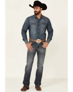 Rock & Roll Denim Men's Revolver Medium Vintage Stretch Slim Straight Jeans