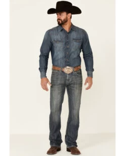 Rock & Roll Denim Men's Pistol Dark Vintage Wash Regular Straight Jeans -Western Cowboy World 2000345012 400 P3