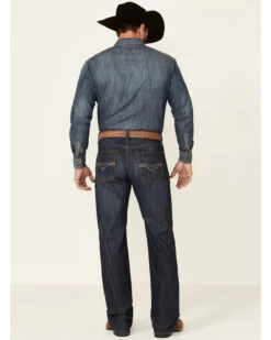 Rock & Roll Denim Men's Double Barrel Dark Wash Stretch Relaxed Straight Jeans -Western Cowboy World 2000345207 400 P2