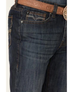 Rock & Roll Denim Men's Double Barrel Dark Wash Stretch Relaxed Straight Jeans -Western Cowboy World 2000345207 400 P3