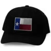 Oil Field Hats Men's Black Texas Flag Patch Ball Cap
