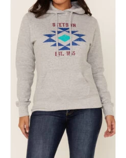 Stetson Women's Southwestern Logo Fleece Pullover Hoodie -Western Cowboy World 2000346354 020 P3