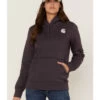 Carhartt Women's Gray Relaxed Midweight Logo Sleeve Graphic Hooded Sweatshirt -Western Cowboy World 2000346369 020 P1