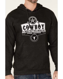 Cowboy Hardware Men's Gray Cowboy Breed Graphic Hooded Sweatshirt -Western Cowboy World 2000346639 020 P3