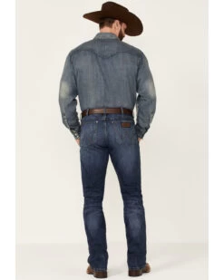 Wrangler Retro Men's Coast Dark Wash Stretch Slim Bootcut Jeans -Western Cowboy World 2000346853 400 P3