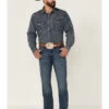 Wrangler Retro Men's Hereford Medium Wash Stretch Slim Straight Jeans -Western Cowboy World 2000346855 400 P1