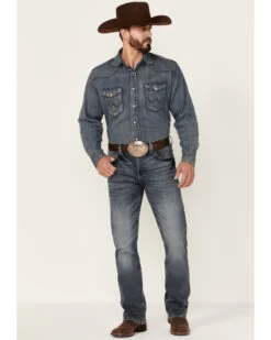 Wrangler 20X Men's No.42 Cayuse Medium Wash Stretch Slim Bootcut Jeans