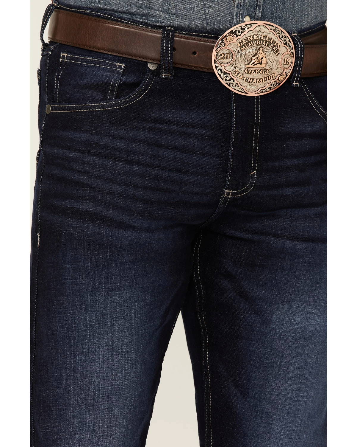 Wrangler 20X Men's Azure Vintage Dark Wash Stretch Slim Bootcut Jeans - Long 4 Wrangler 20X Men's Azure Vintage Dark Wash Stretch Slim Bootcut Jeans - Long - Image 2