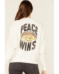 Wrangler Modern Women's Peace Wins Graphic Pullover Sweatshirt -Western Cowboy World 2000348105 100 P4