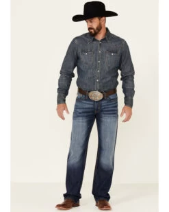 Cinch Men's Grant Dark Stonewash Performance Stretch Relaxed Bootcut Jeans