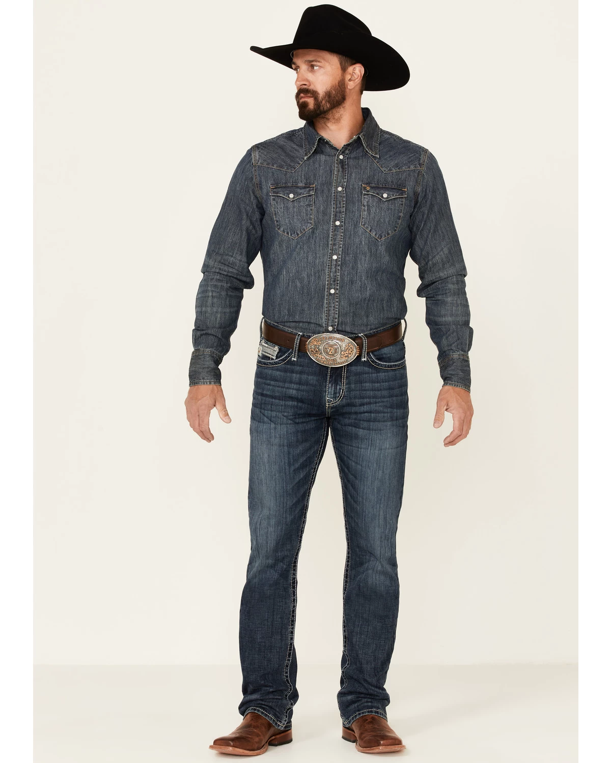 Cinch Men's Ian Dark Wash Performance Stretch Slim Bootcut Jeans 3 Cinch Men's Ian Dark Wash Performance Stretch Slim Bootcut Jeans