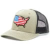 Oil Field Hats Men's Loden & Black American Flag US Patch Mesh-Back Ball Cap -Western Cowboy World 2000350292 341 P1