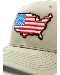 Oil Field Hats Men's Loden & Black American Flag US Patch Mesh-Back Ball Cap -Western Cowboy World 2000350292 341 P2