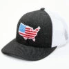Oil Field Hats Men's Black & White American Flag US Patch Mesh-Back Ball Cap