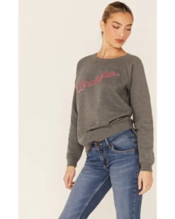 Wrangler Women's Western Knit Long Sleeve Pullover Sweatshirt