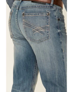 Rock 47 By Wrangler Men's Cochran Medium Wash Stretch Slim Straight Jeans 9 Rock 47 By Wrangler Men's Cochran Medium Wash Stretch Slim Straight Jeans -Western Cowboy World 2000350739 400 P4