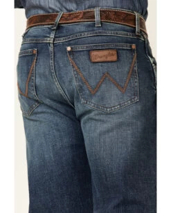 Wrangler Retro Men's Mauney Dark Wash Stretch Slim Straight Jeans - Long -Western Cowboy World 2000350743 400 P3