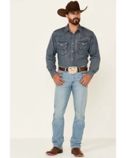 Wrangler 20X Men's Beech Light Wash Stretch Slim Straight Jeans