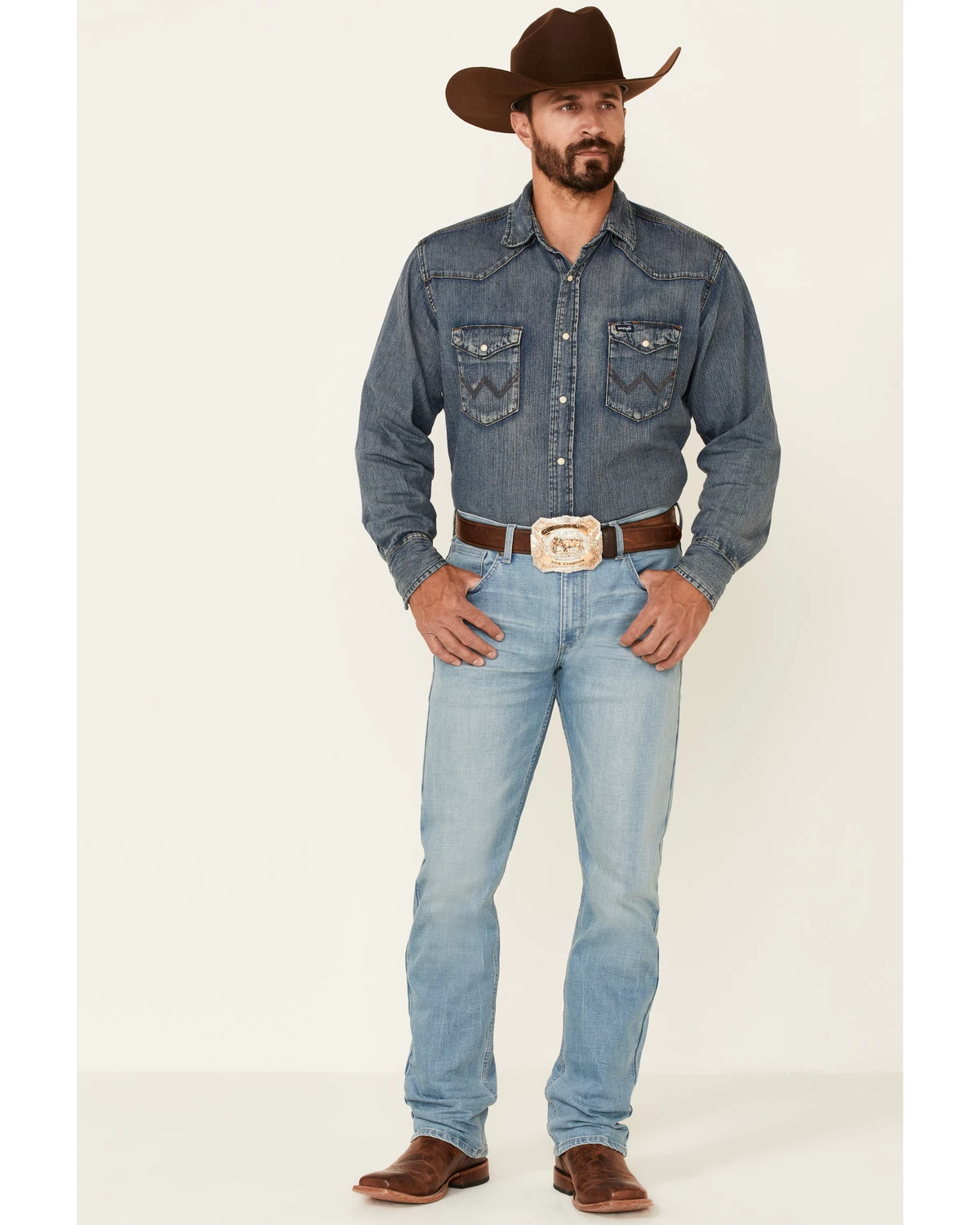 Wrangler 20X Men's Beech Light Wash Stretch Slim Straight Jeans 3 Wrangler 20X Men's Beech Light Wash Stretch Slim Straight Jeans