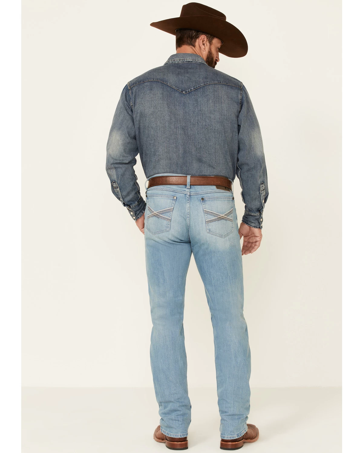 Wrangler 20X Men's Beech Light Wash Stretch Slim Straight Jeans 5 Wrangler 20X Men's Beech Light Wash Stretch Slim Straight Jeans - Image 3