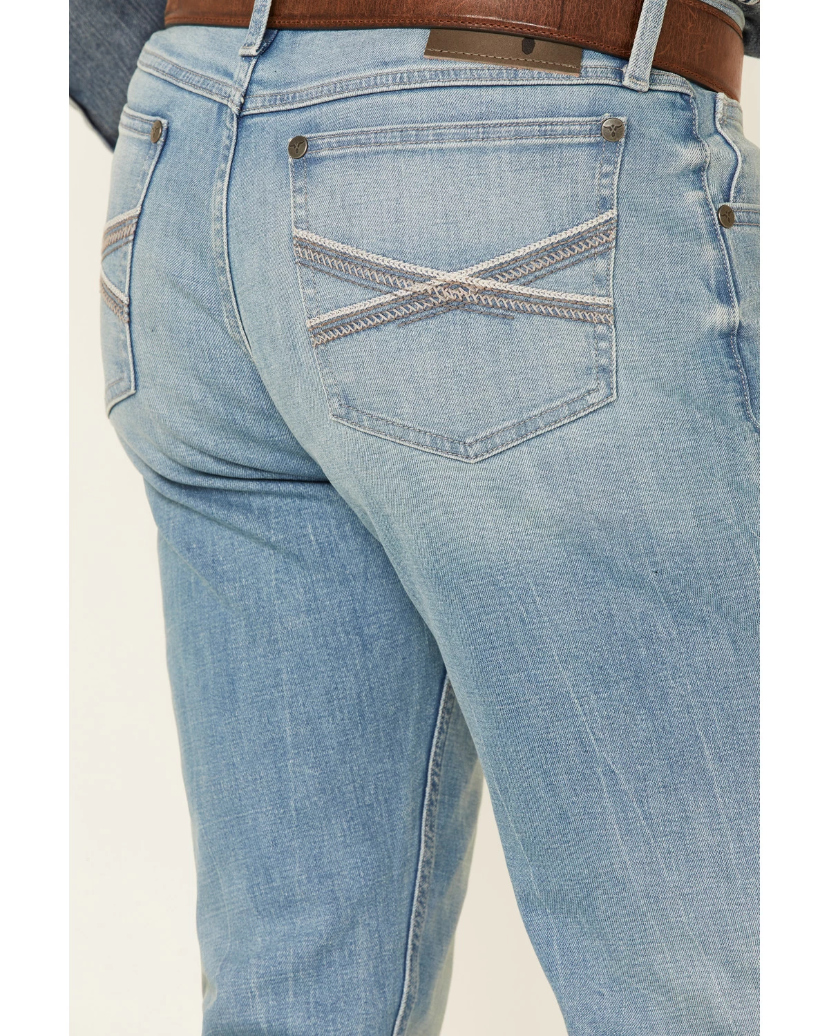 Wrangler 20X Men's Beech Light Wash Stretch Slim Straight Jeans 6 Wrangler 20X Men's Beech Light Wash Stretch Slim Straight Jeans - Image 4