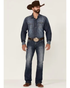 Rock & Roll Denim Men's Medium Wash Pistol Regular Bootcut Jeans -Western Cowboy World 2000351103 400 P3