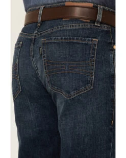 Rock & Roll Denim Men's Hooey Dark Vintage Double Barrel Relaxed Stackable Bootcut Jeans -Western Cowboy World 2000351105 400 P3