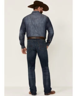 Rock & Roll Denim Men's Hooey Dark Vintage Double Barrel Relaxed Stackable Bootcut Jeans -Western Cowboy World 2000351105 400 P4
