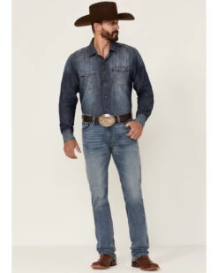 Rock & Roll Denim Men's Hooey Light Vintage Wash Revolver Stretch Slim Straight Jeans 8 Rock & Roll Denim Men's Hooey Light Vintage Wash Revolver Stretch Slim Straight Jeans -Western Cowboy World 2000351106 400 P3