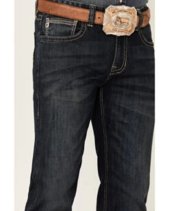 Rock & Roll Denim Men's Vintage Dark Revolver Stretch Slim Straight Jeans -Western Cowboy World 2000351108 400 P4
