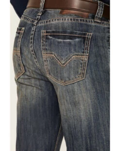 Rock & Roll Denim Men's Vintage Dark Wash Double Barrel Relaxed Straight Jeans -Western Cowboy World 2000351110 400 P2