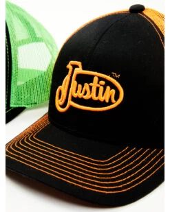 Justin Men's Assorted Embroidered Neon Logo Mesh Back Trucker Cap 7 Justin Men's Assorted Embroidered Neon Logo Mesh Back Trucker Cap -Western Cowboy World 2000353917 900 P2