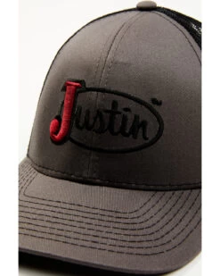 Justin Men's Embroidered Logo Mesh Back Trucker Cap -Western Cowboy World 2000353918 020 P2