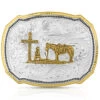 Montana Silversmiths Men's Right Cut Of The Rope With Christian Cowboy Belt Buckle