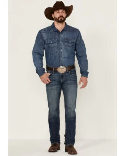 Cinch Men's Jesse Medium Stonewash Performance Stretch Slim Straight Jeans