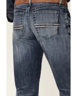 Cinch Men's White Label Medium Stonewash Performance Stretch Relaxed Straight Jeans -Western Cowboy World 2000355910 402 P4