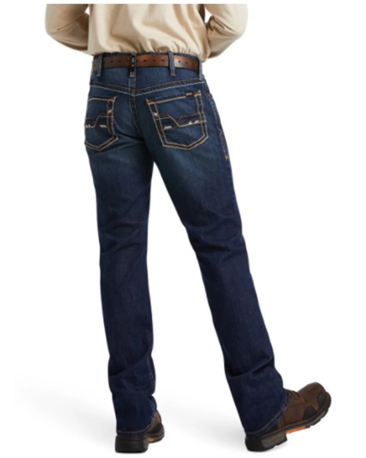 Ariat Men's FR M4 Stillwell Dark Wash Durastretch Relaxed Bootcut Work Jeans 3 Ariat Men's FR M4 Stillwell Dark Wash Durastretch Relaxed Bootcut Work Jeans - Image 2