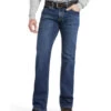 Ariat Men's FR M7 Flint Medium Wash Duratretch Basic Slim Straight Work Jeans -Western Cowboy World 2000356509 400 P1