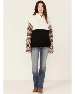 Paramount Network's Yellowstone Women's Mauve Southwestern Sleeve Hoodie Pullover -Western Cowboy World 2000356684 661 P4