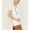 Prime Time Jewelry Women's Suede Leather Tan Crossbody 2 Prime Time Jewelry Women's Suede Leather Tan Crossbody -Western Cowboy World 2000357082 280 P1