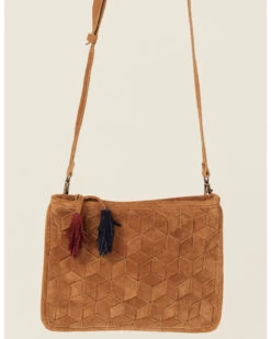 Prime Time Jewelry Women's Suede Leather Tan Crossbody -Western Cowboy World 2000357082 280 P2