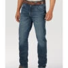 Wrangler Retro Green Men's Lexford Dark Wash Stretch Slim Straight Jeans -Western Cowboy World 2000358071 400 P1
