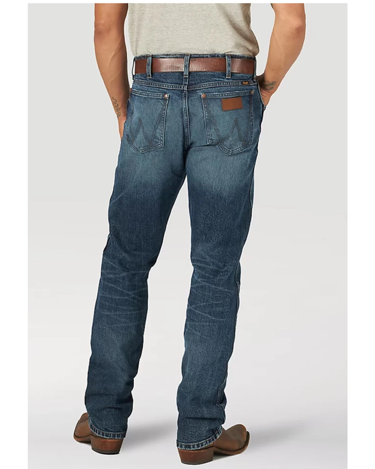 Wrangler Retro Green Men's Lexford Dark Wash Stretch Slim Straight Jeans 5 Wrangler Retro Green Men's Lexford Dark Wash Stretch Slim Straight Jeans - Image 3