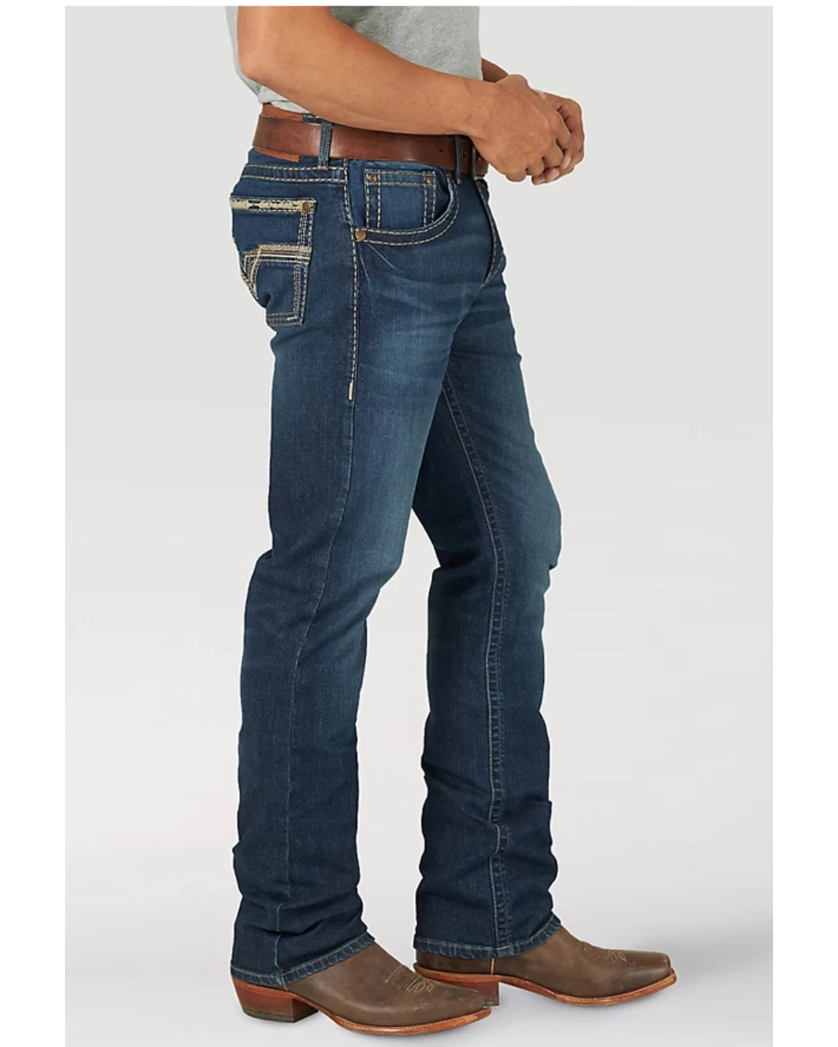 Rock 47 By Wrangler Men's Ruckett Dark Wash Stretch Slim Straight Jeans 4 Rock 47 By Wrangler Men's Ruckett Dark Wash Stretch Slim Straight Jeans - Image 2